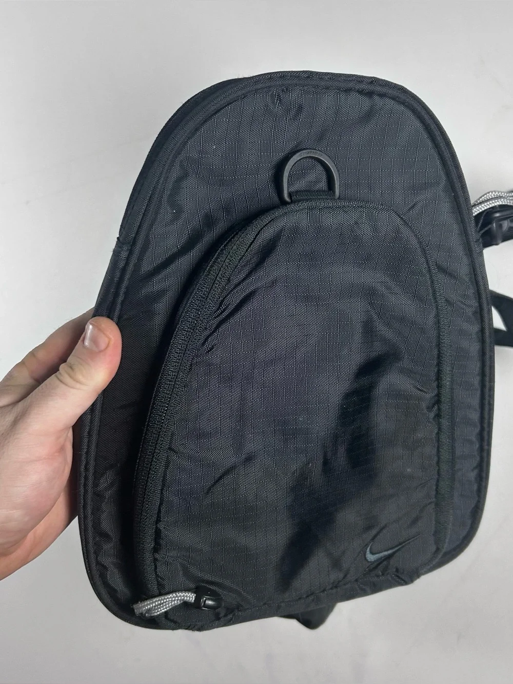 Nike Black Small Zipper Packable Utility Duffle Gym Bag Rare Bag 100% Nylon